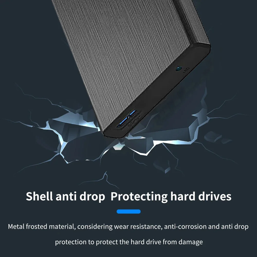 외장 하드 드라이브 인클로저, 노트북 PC용 SATA to USB 3.0 하드 디스크 케이스, 4TB, 7mm 9.5mm SATA SSD HDD 박스 지원, 2.5 인치