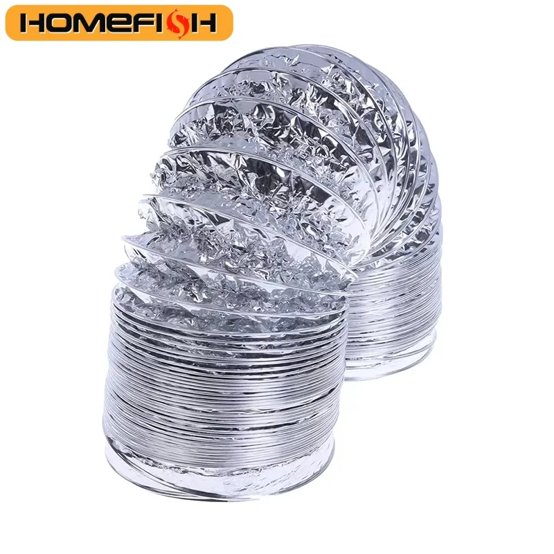 Nowa rura wentylacyjna 4 cale 100mm PVC aluminiowa, elastyczny przewód wentylacyjny, kanał wylotowy 1.5M, system wentylacji powietrza, wentylacja łazienki