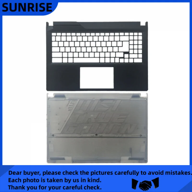 Sj+ For MSI Cyborg 15 Air A12V MS-15K1 Upper Case Palmrest Cover Bottom Case