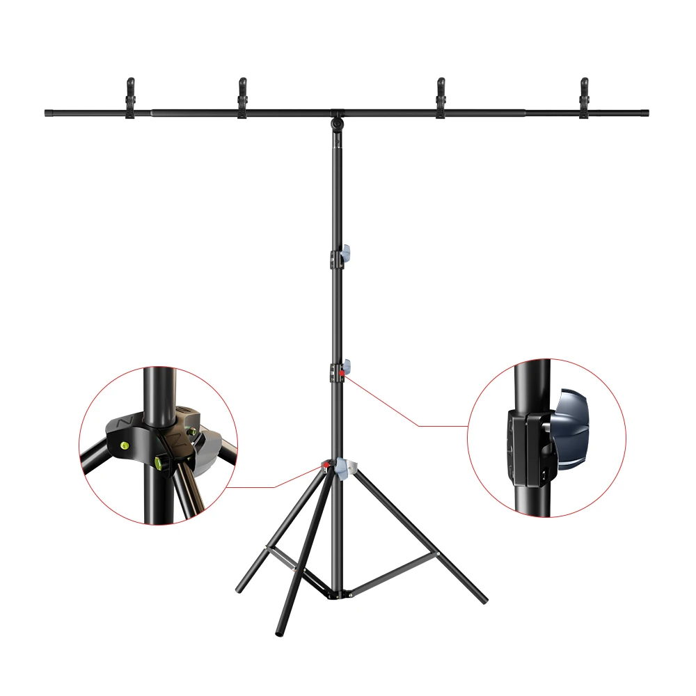 T-shaped Tripod Stand  Background Backdrop Photography Adjustable Support System Photo Studio  for Non-Woven Muslin Backdrops