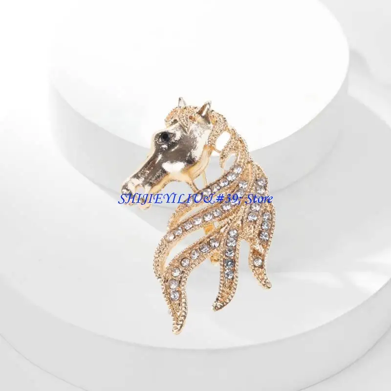 E21F Zodiacs Themed Equestrian Chest Pin Premium Alloy Craftsmanship Badge Timeless Addition To Modern Women’s