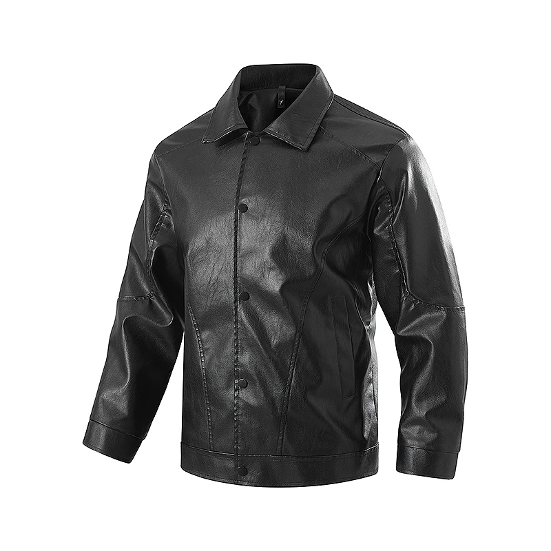 

Leather Coat Fashion New Brand Men's Motorcycle Washed Leather Spring Slim Fit Lapel Casual Men's Jacket Windproof Casual Coat