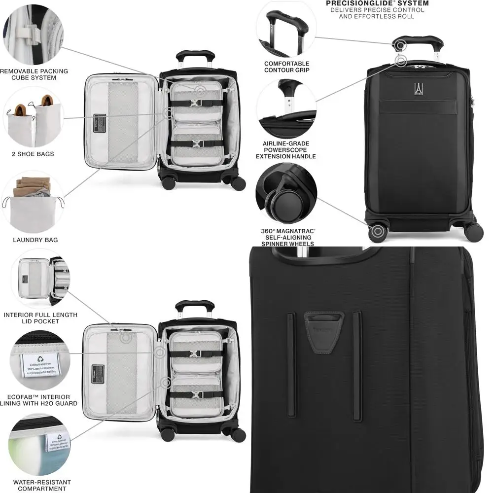 

Lightweight Expandable 21-Inch Spinner Suitcase with TSA Lock, Unisex, Carry-On, Black