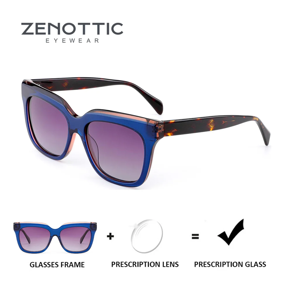

ZENOTTIC Handmade Acetate Butterfly Prescription Sunglasses Women Fashion Progressive Uv400 Polarized Corrective Sun Glasses