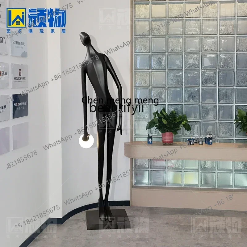 X R0R Figure art sculpture salon décoration sol ornements fenêtre grande sculpture côté de la lampe