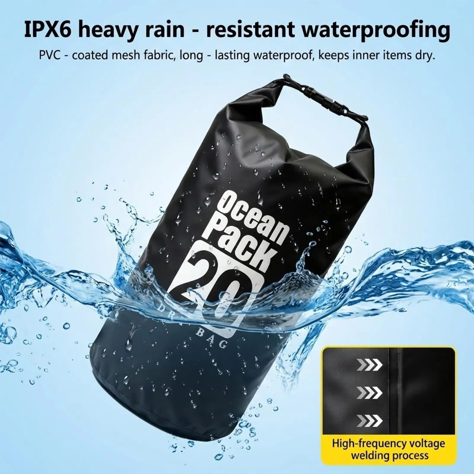Swimming Waterproof Dry Bag Swimming Bags 30L Outdoor Beach Sports Storage Bag Foldable Beach Storage Pack for Swimming,Fishing
