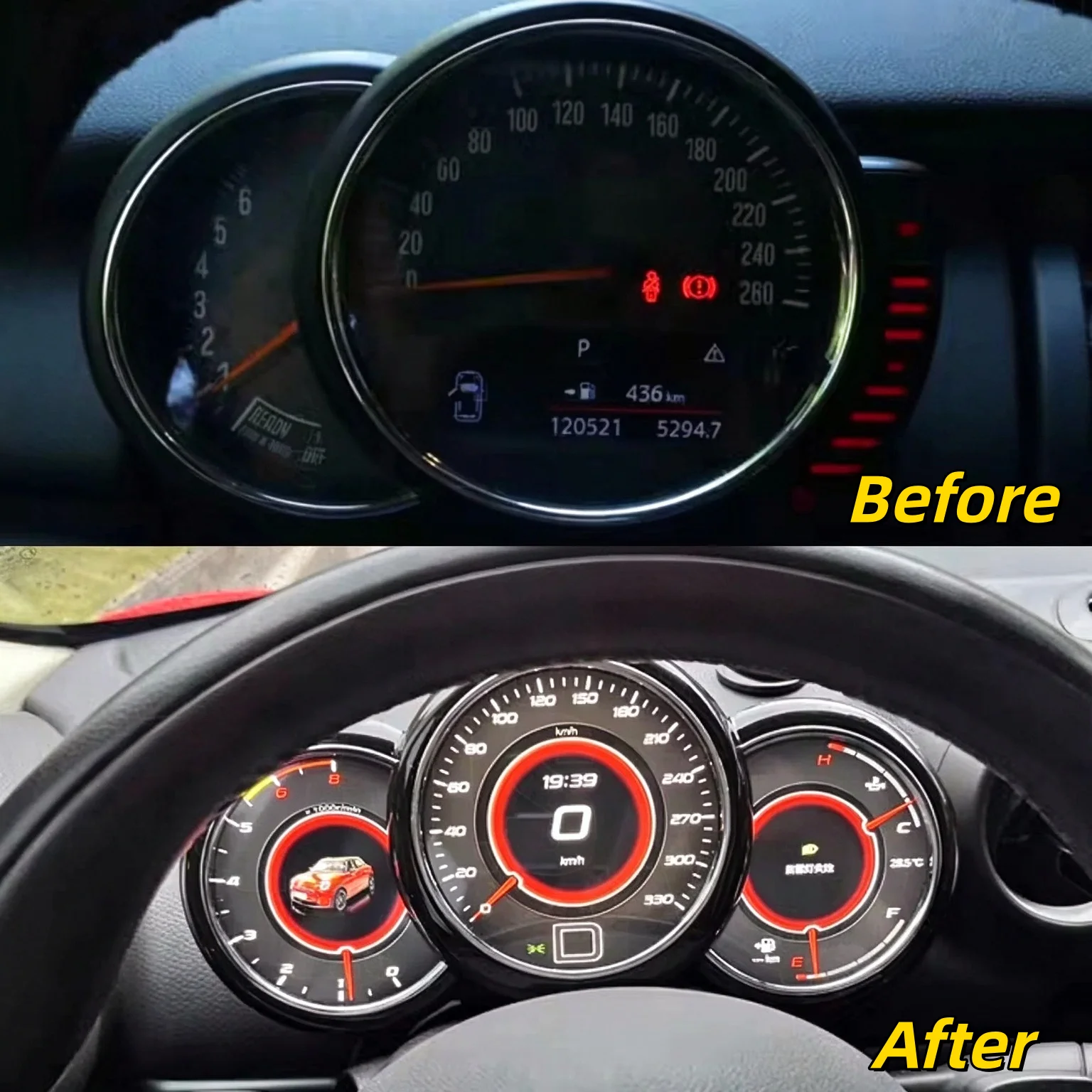 New Linux LCD Instrument Panel For Bmw Mini R56 R60 R51 R54 F55 F56 F60 2006-2023 Digital Virtual Cockpit Speedometer Screen