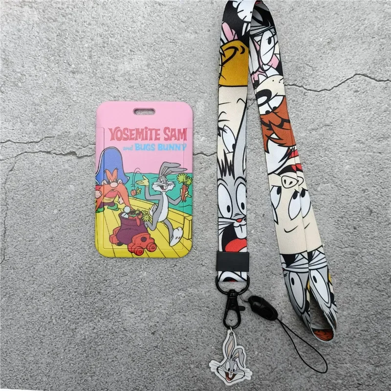 Disney Anime Figures Keychain Bugs Bunny Tasmanian Devil Daffy Duck Sylvester PVC Doll Bag Key Ring Kids Toys Birthday Gifts