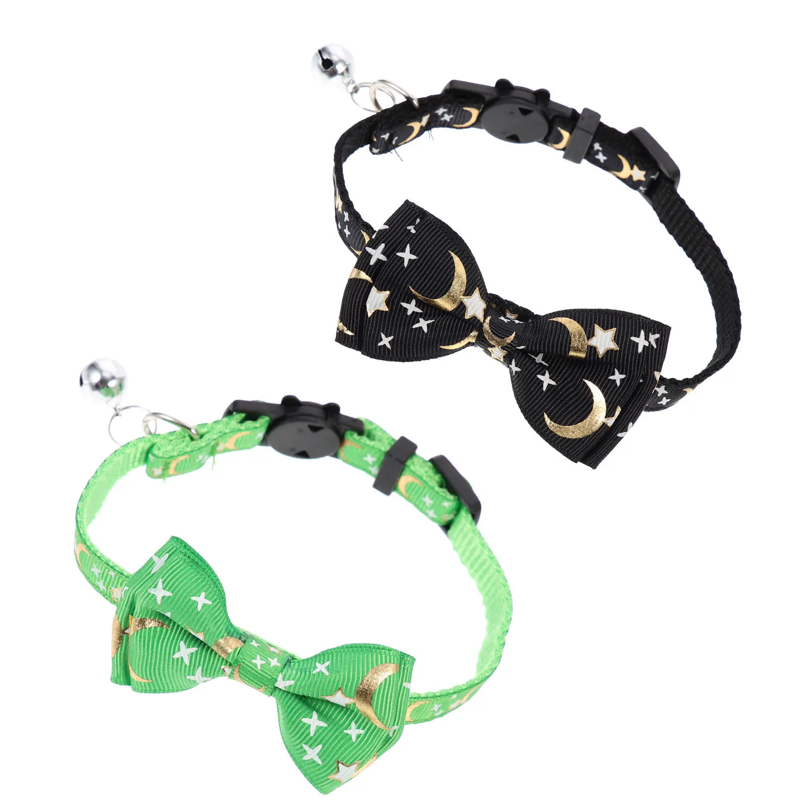 

2Pcs Cat Collar Bow-Knot Adjustable Kitten Collar Decorative Bell Lightweight Party Neck Decor Pet Collars for Cats