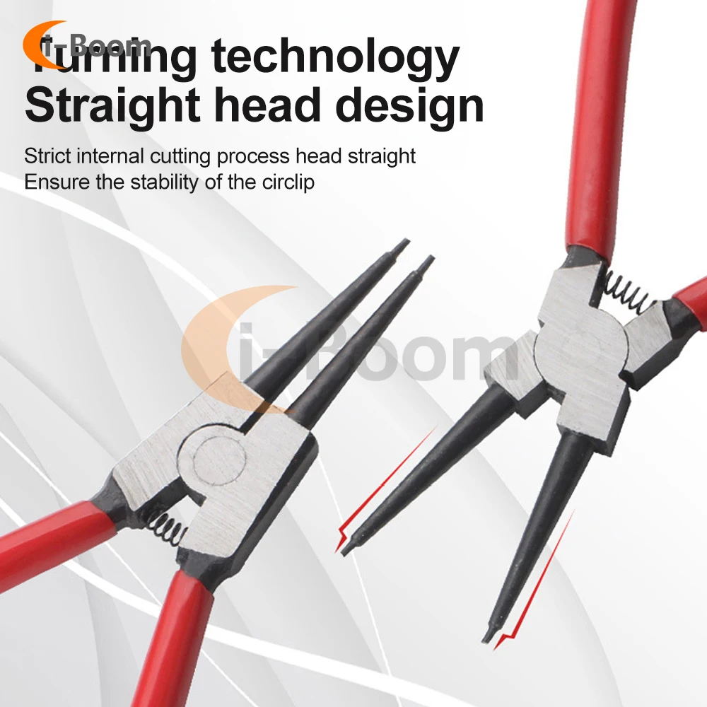 Imagem -04 - Circlip Alicadores Precision Primavera Loaded Tool Interno Externo Anel Remover Instalação Ferramenta em Linha Reta 90 ° Curvo Mandíbula Ponta 1pc