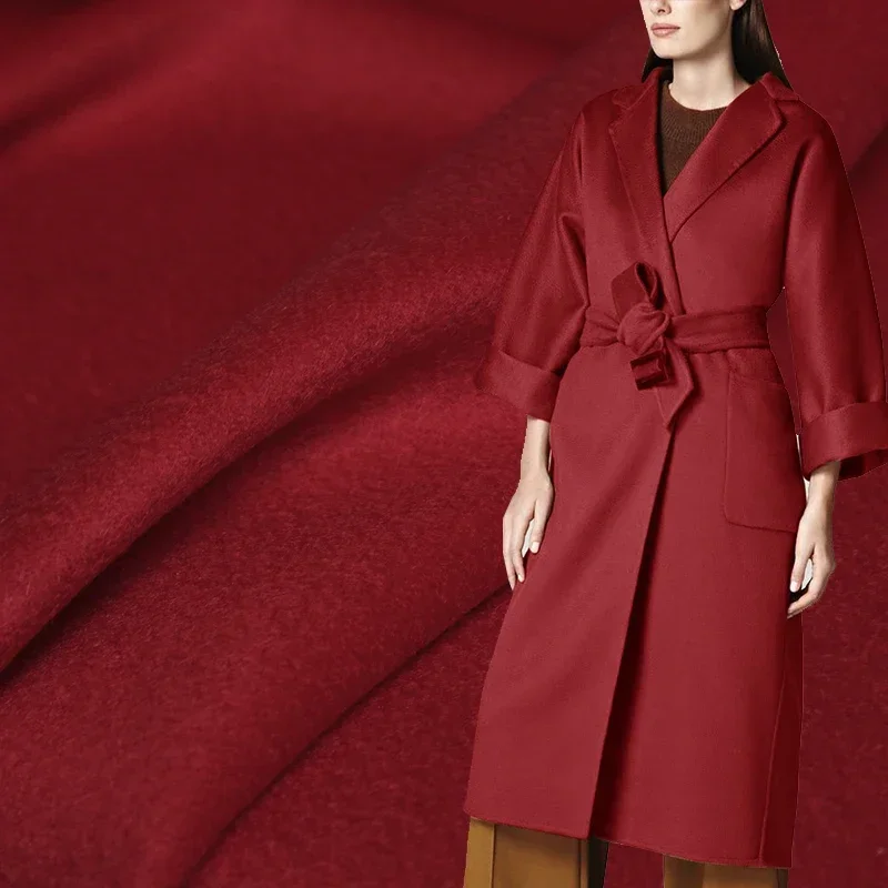 

Redraspberry Red Micro Ripple Overcoating Кашемировая шерсть Материалы для одежды Женские костюмы Пальто DIY Одежда Ткани Бесплатная доставка