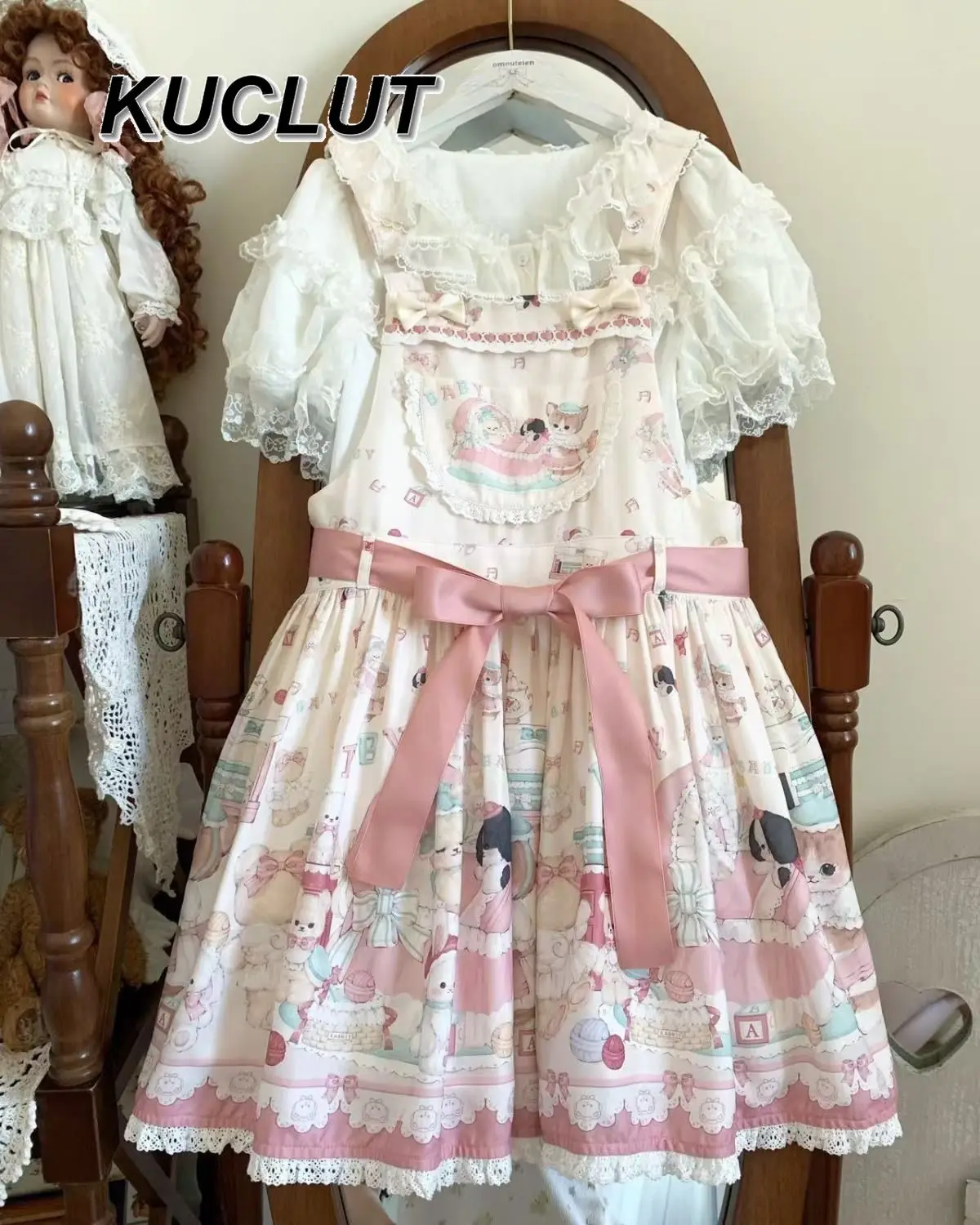 

Новинка 2024, платье Лолиты на бретельках, женское платье с бантом на подтяжках, милые и милые модные летние женские повседневные элегантные короткие платья