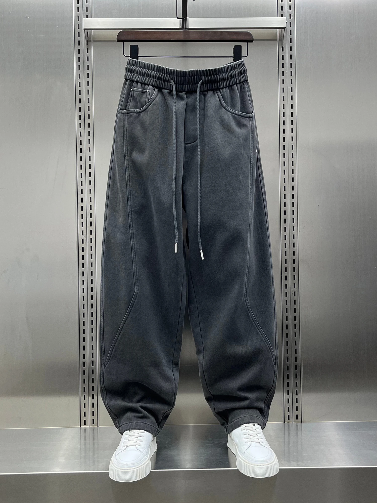 

Модные американские брюки-карго прямого кроя для мужчин, новые осенние свободные брюки с вставками, повседневные, удобные...