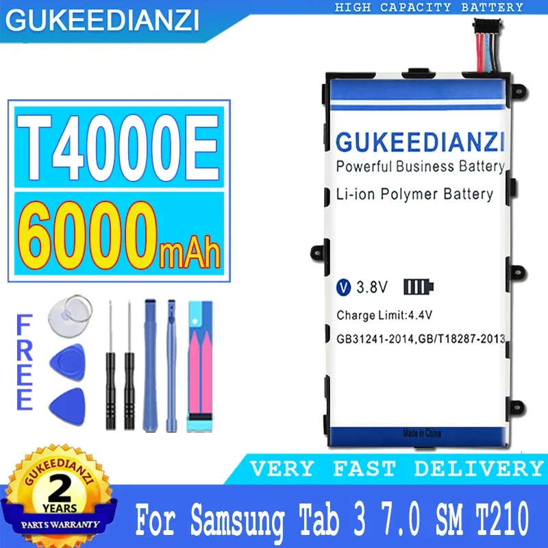 

GUKEEDIANZI Battery for Samsung Galaxy Tab 3 7.0 SM, T210, T211, T215, GT, P3210, P3200, SM-T210, SM-T211, T217, T2105, 6000mAh