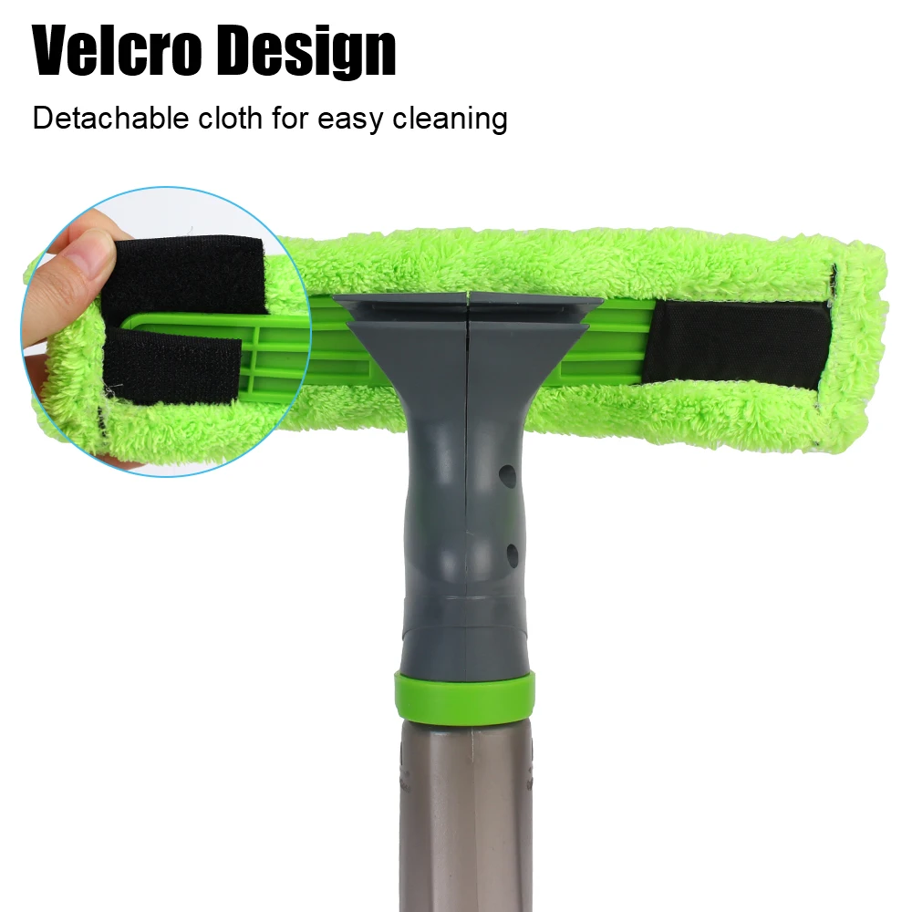 Spray Scraper Brush Microfiber Cloth Pad Kit Glass Scraping Wiper Water Spray Window Cleaner Household Cleaning Tool 3 in 1