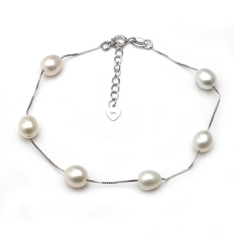 Real Freshwater Pearl Bracelet 925 Silver For Women,Wedding Fashion Colorful Natural Pearl Charm Bracelet Jewelry