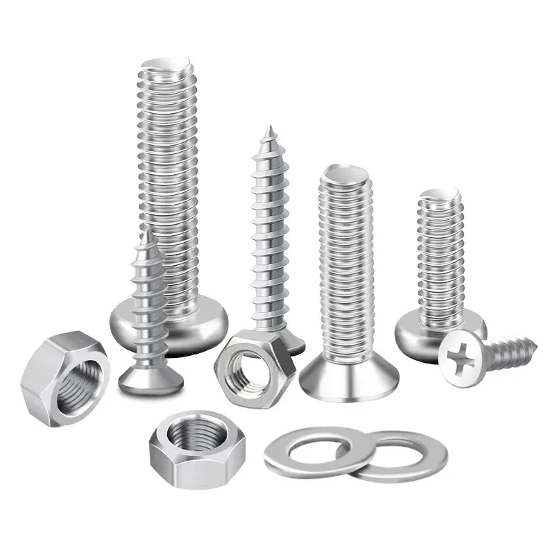 M2 M3 M4 M5 M6 Iron galvanized material Phillips Cross Round Head Hexagon Thread Nail Screw Fastener Nut Bolt Assortment Kit Set