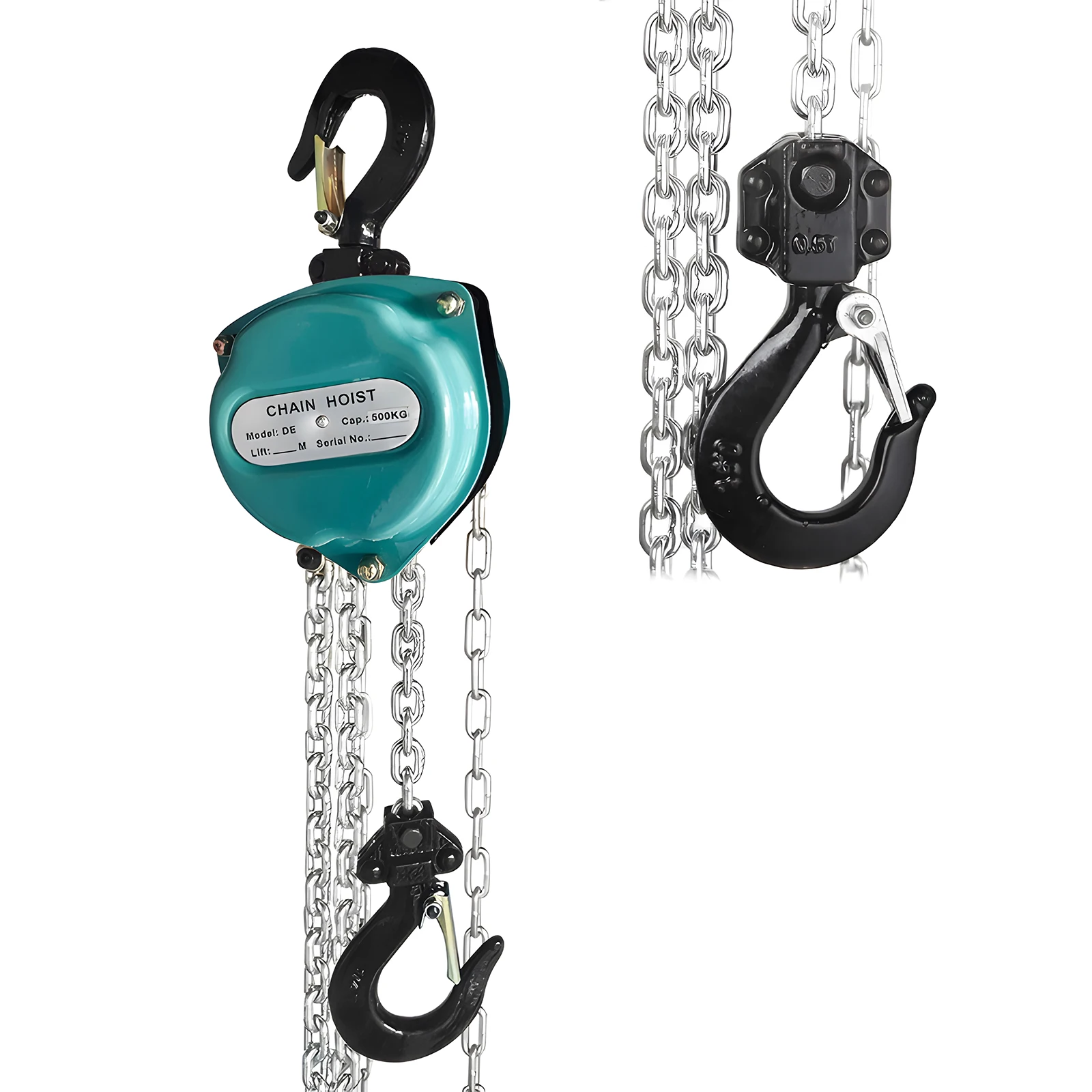 0.5 Ton Capacity Manual Lever Chain Hoist G80 Galvanized Chain 3m/6m/9m/12m Double-Pawl Brake for Lifting Goods Construction