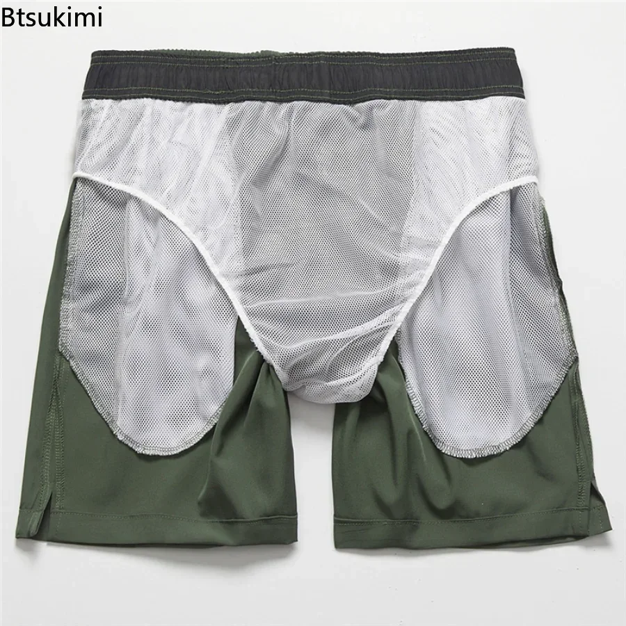 Men's Summer Training Shorts Sports Quick-drying Running Fitness Beach Basketball Casual Ice Silk Thin Breathable Shorts M-5XL