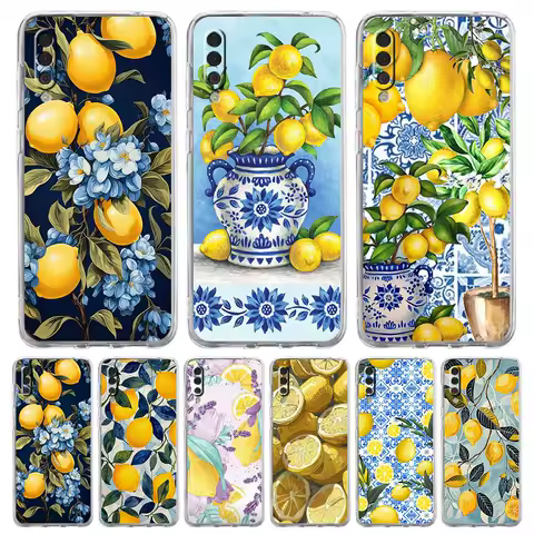 Phone Case For Samsung A56 A36 A26 A16 A14 A12 A22 A32 5G A34 A42 A52 A54 A50 A70 A40 A20E A20S A04S A06 Cover Retro Fruit lemon