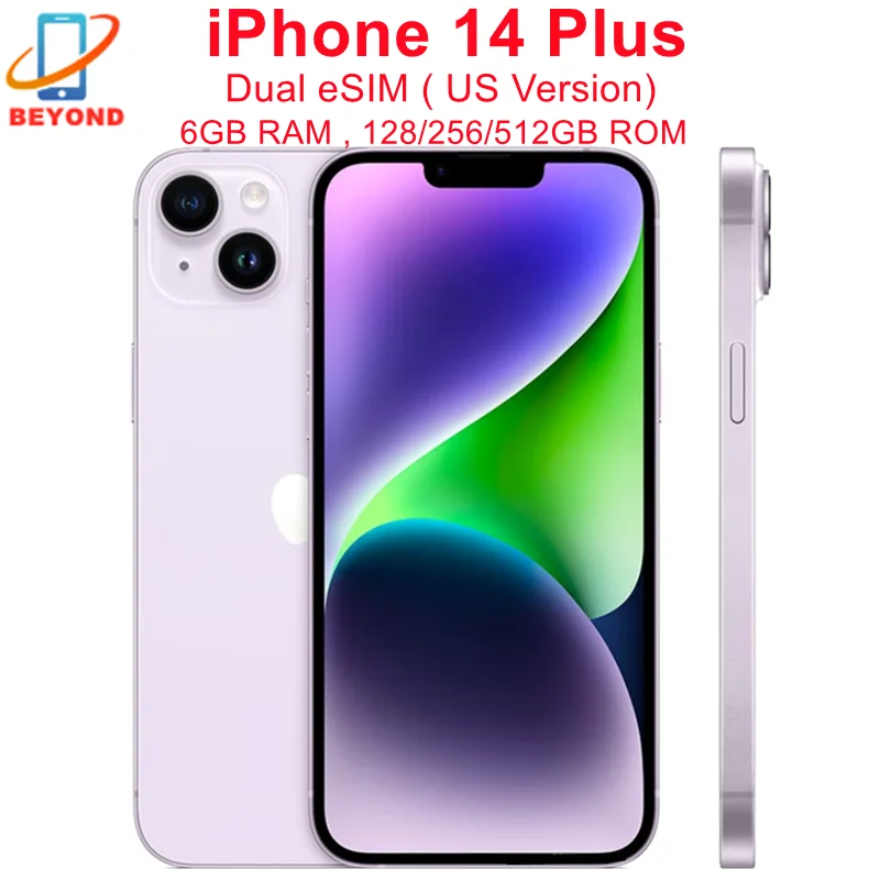 Apple iPhone 14 Plus Dual eSIM 128/256/512GB ROM 6GB RAM 6.7