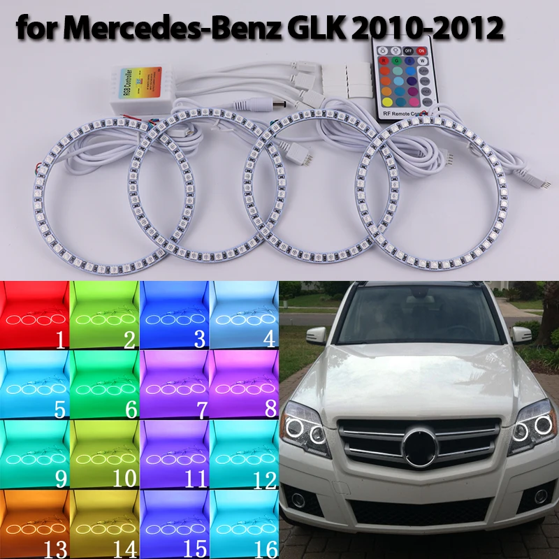 

Halo Ring Angel Eyes RGB multi-color Remote Control LED for MERCEDES BENZ GLK CLASS X204 280 300 320 350 10-12 Car Accessories