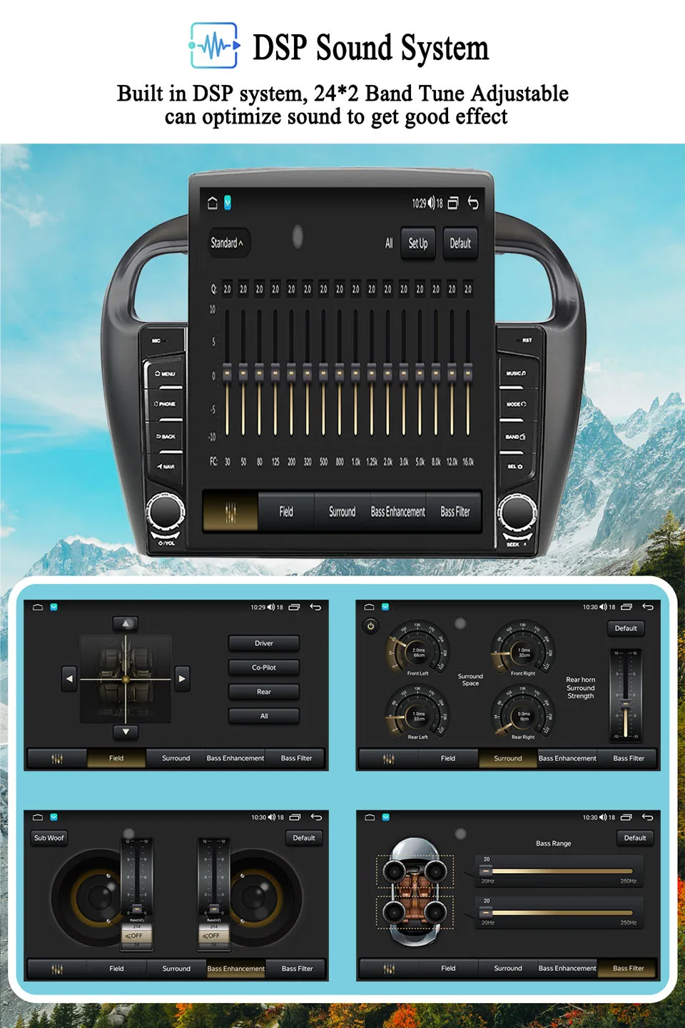 Radio para Auto Android 14.0 con Reproductor de Música, Video, Audio, Tablet, GPS, Navegación, Monitor para Mitsubishi Mirage 2012-2018, 4G LTE, WiFi, RDS