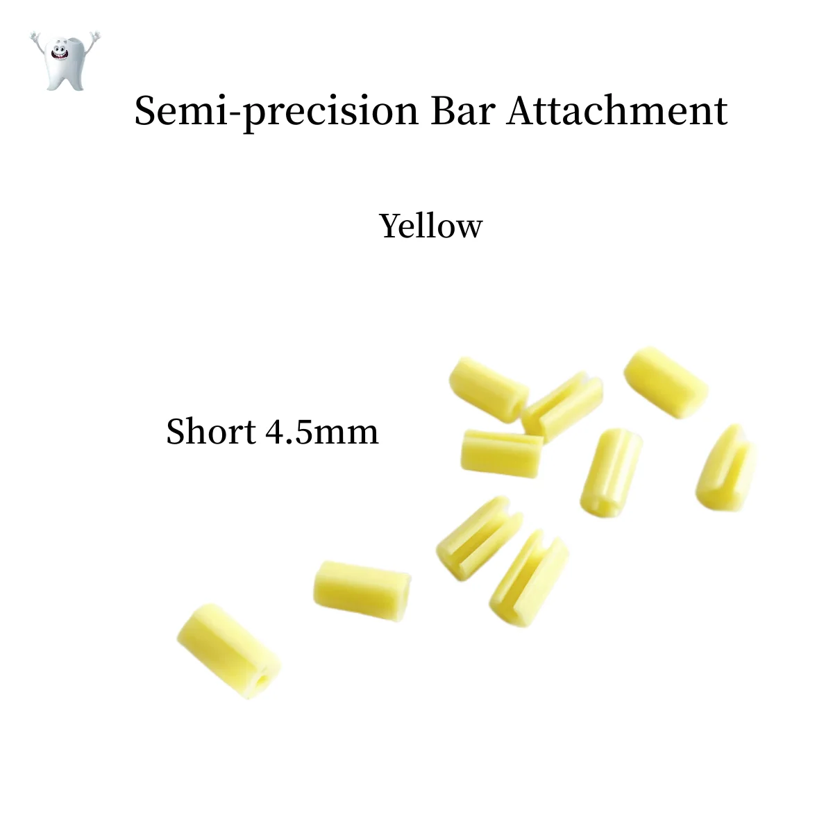 5PCS Dental Rider Female Yellow Riders Fits Hader Bar Attachment Short 4.5MM Lab