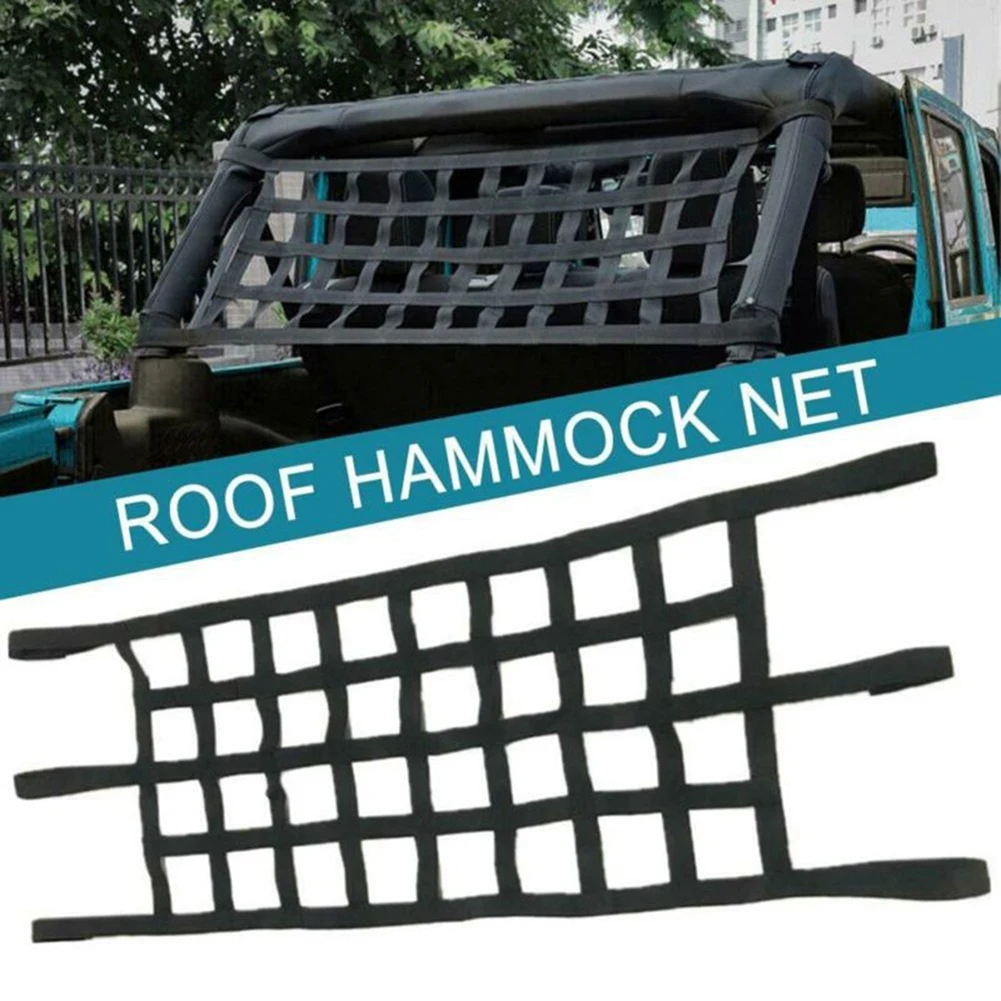 

Car Multifunction Roof Hammock Net Cargo Storage Grid For Jeep Wrangler TJ JK JL