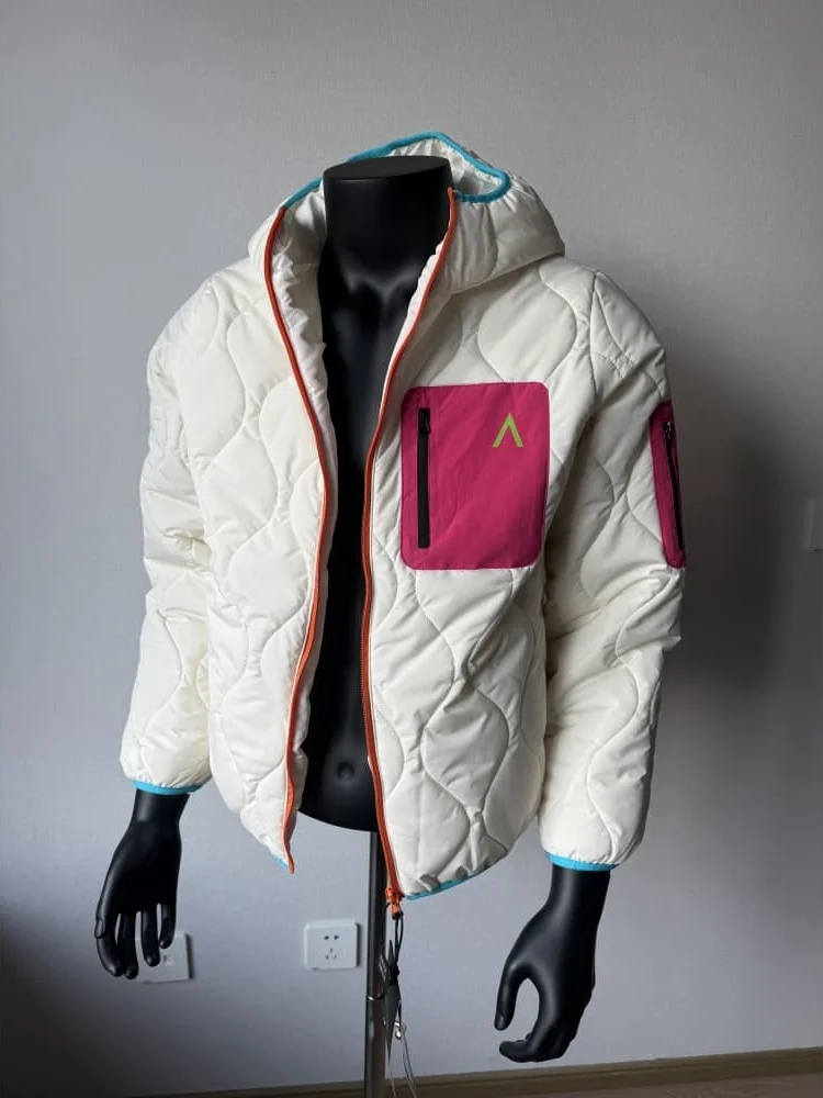 

ex Thiened Outdoor Sports Cotton Jaet Windproof Warm Lightweight Couple Outerwear Optical White Mountain Series