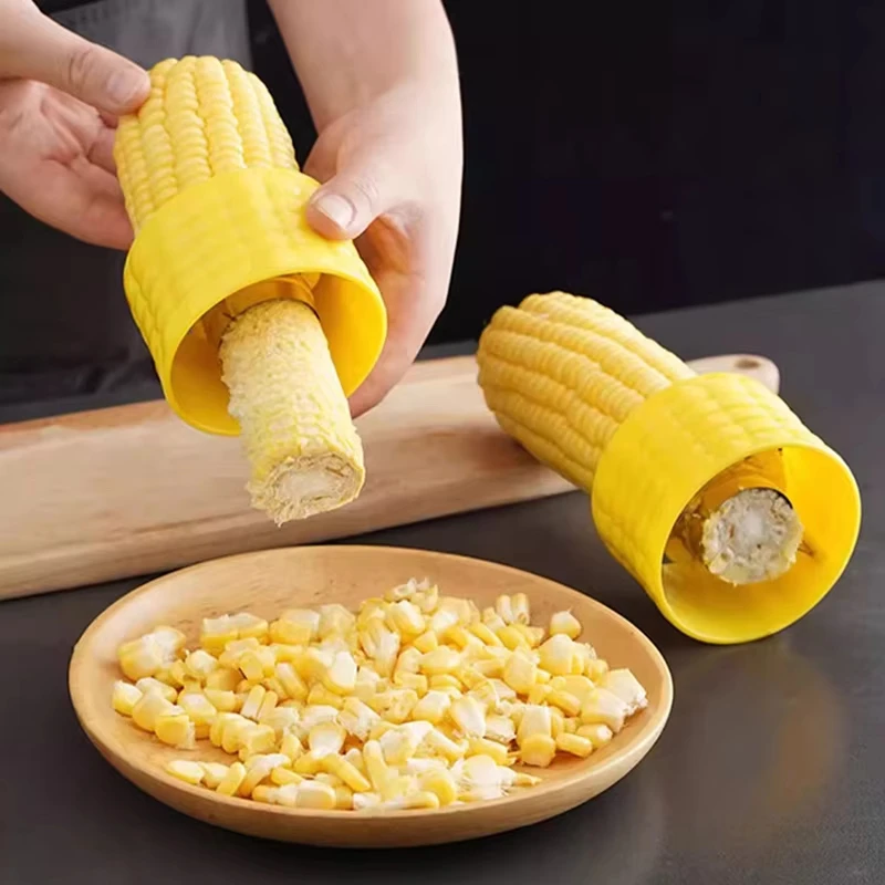 Manual Rotating Corn Peeler Corn Stripper Manual Quick Corn Kernel Remover Multi-functional Round Corn Cob Tool Kitchen Gadget
