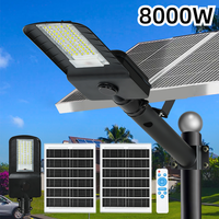 8000W Solar Light Outdoor 25000mah Solar Street Light With Motion Sensor Garden Wall Lamp Waterproof Solar Powerful Street Light