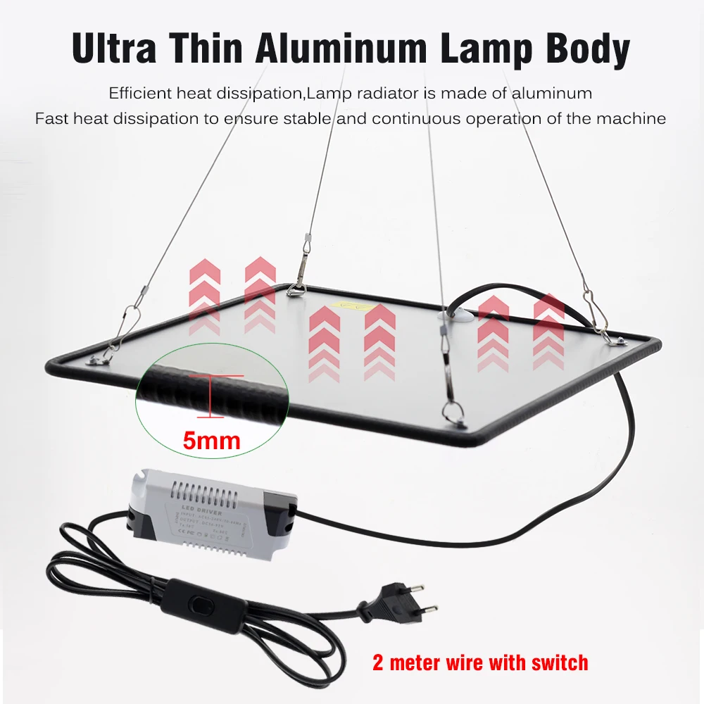 LED Plant Grow Light Full Spectrum AC85~265V 1200W 40W Growing Lamp Panel Phytolamp for Plants Greenhouse Tent Growth Lighting