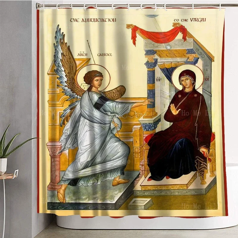 Annunciation The Betrothal Of Virgin To Saint Joseph Orthodox Catholic Image Shower Curtain By Ho Me Lili Bathroom Decor