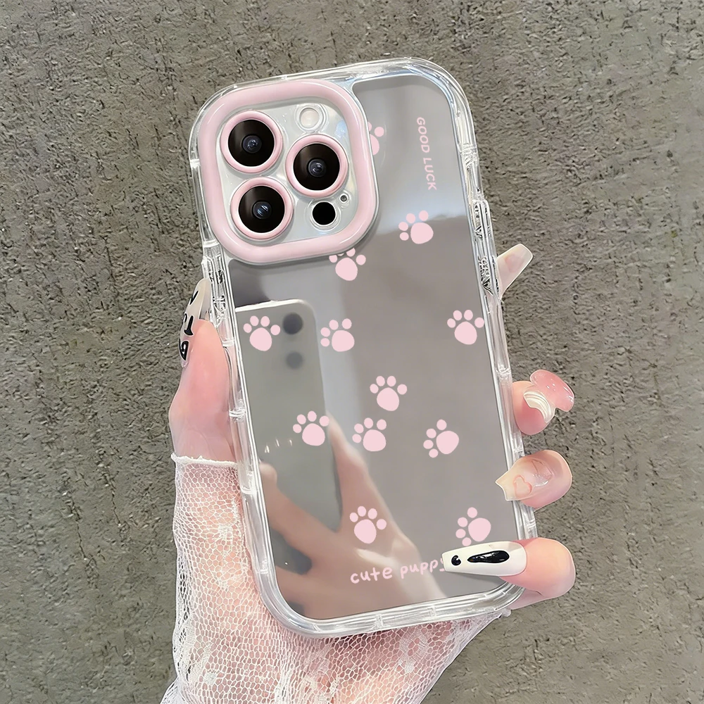 Niedliche Wildblumen- und Unkraut-Motiv Air Cushion Spiegel Handyhülle für iPhone 17 15 14 16 Pro Max 13 12 11 Pro XR XS 7 8 Plus 17Air Girl Cover – Detail 27