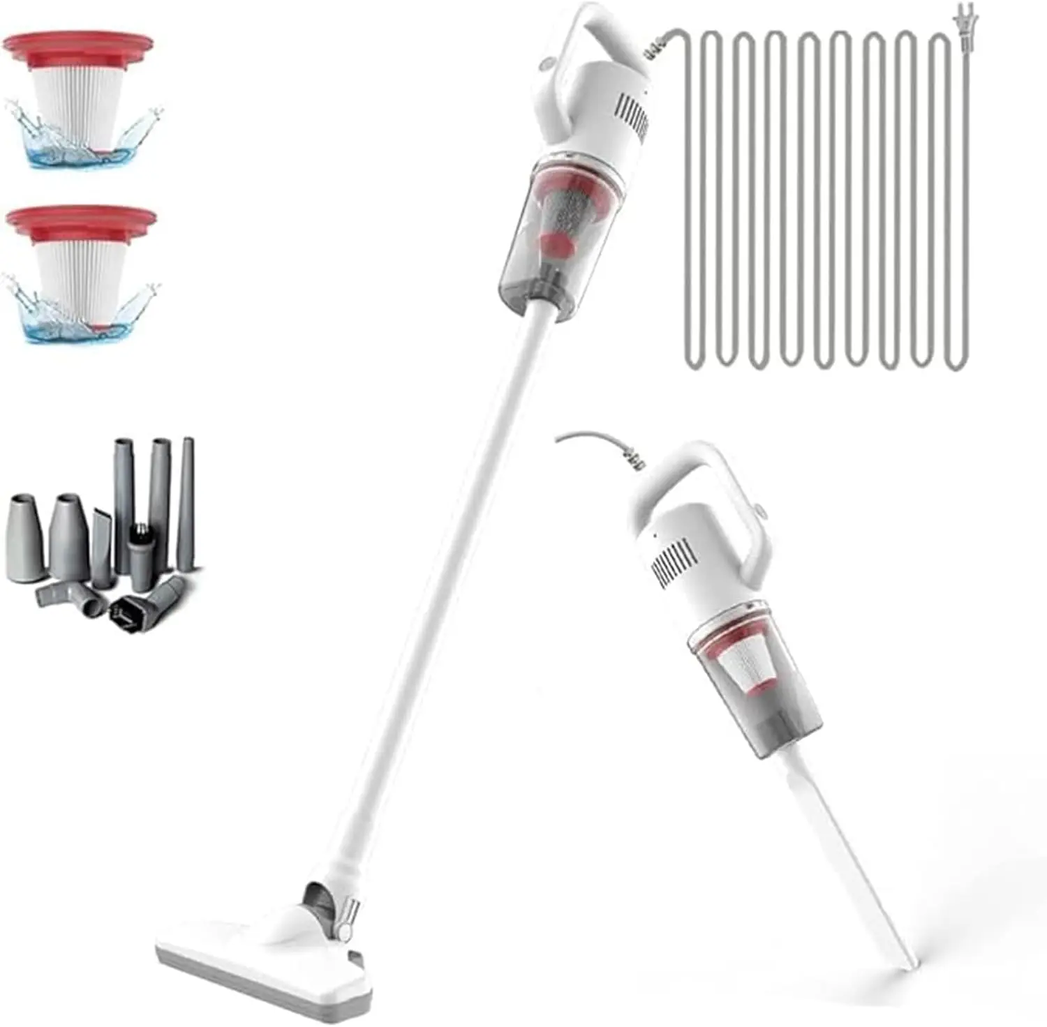 

26ft Corded Stick Vacuum Cleaner for Pet Hair, Hardwood Floors, Cat Litter - Lightweight & Powerful