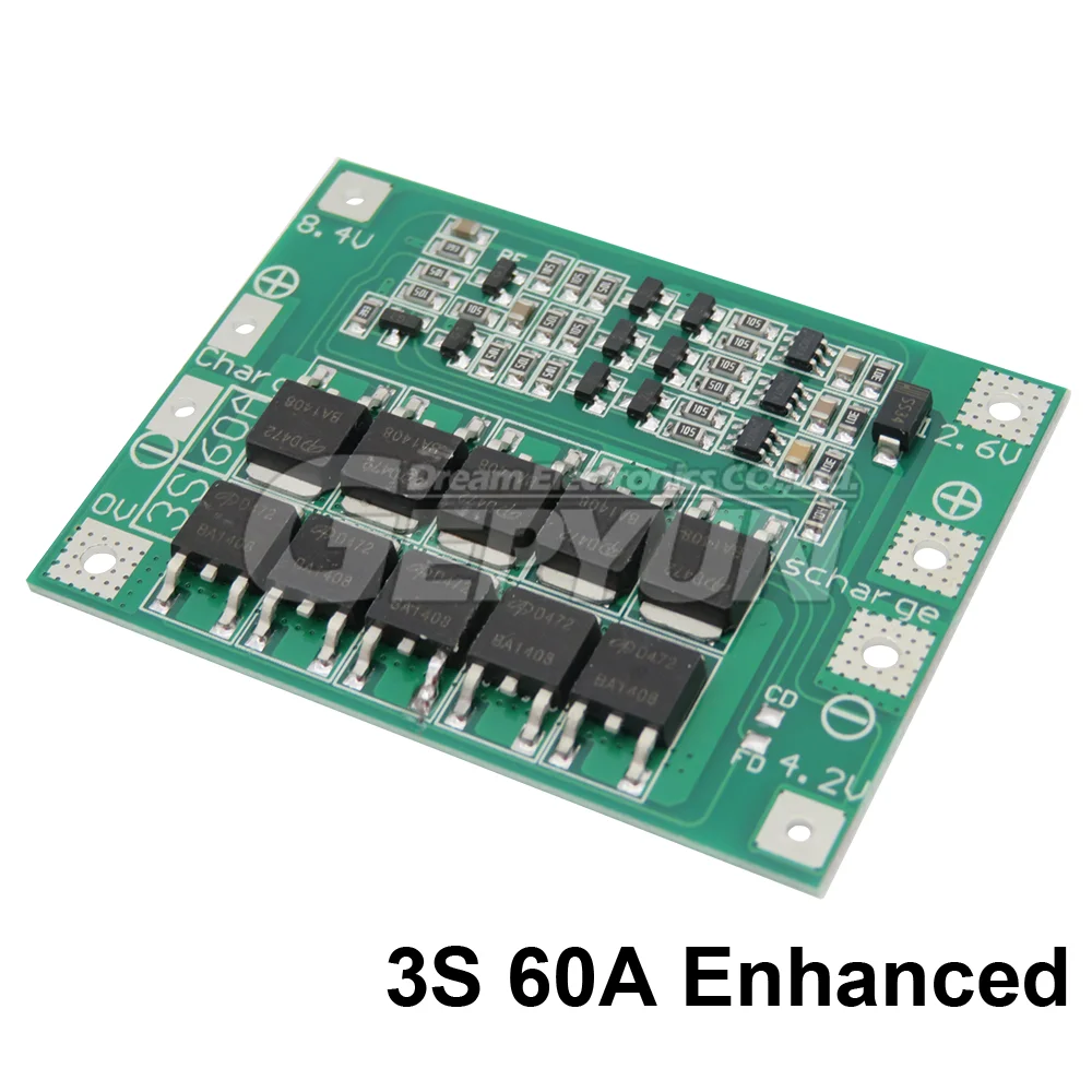 3S 20A 25A 40A 60A Li-ion Lithium Battery 18650 Charger Balance/Enhanced PCB BMS Protection Board For Drill Motor Module