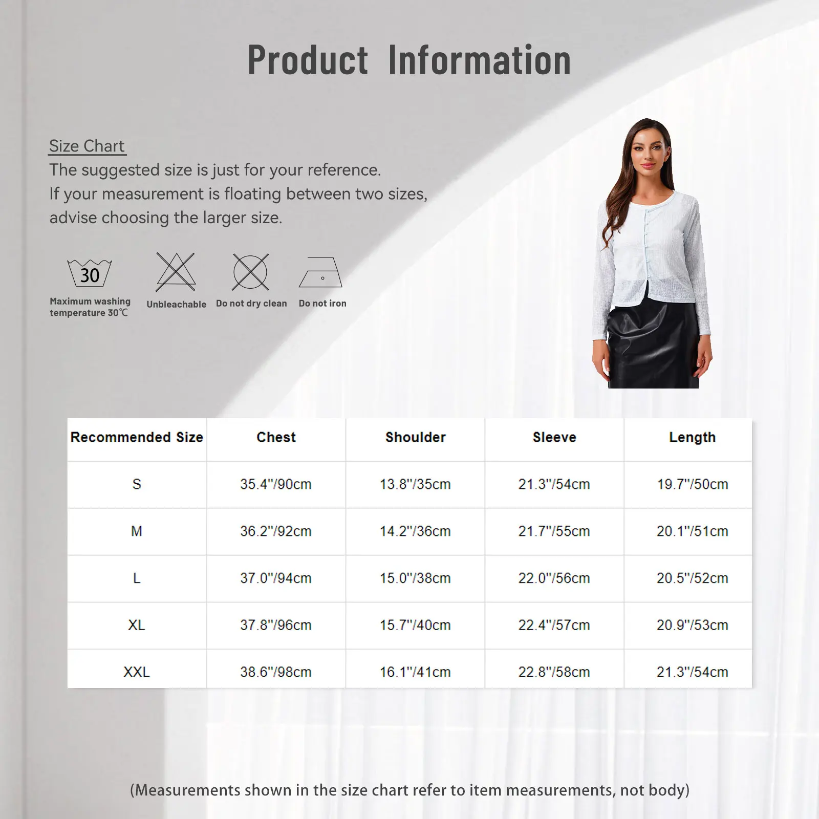 

Women Semi Sheer Exquisite Jacquard Cardigan Long Sleeve Crew Neck Button-up Shrugs Bolero Cover Up Coat Top for Vacation Beach