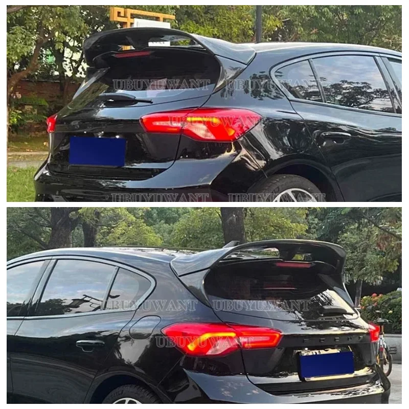 Labio del alerón del maletero trasero del coche con aspecto negro/carbono para Ford Focus MK4 ST-LINE 2019-2022 alerón del techo trasero