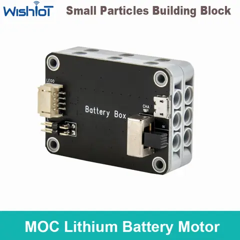 9V Battery Box MOC Rechargeable Support M/L/XL Motor Power Output Forward/Reverse Control Compatible with Legoeds Building Block