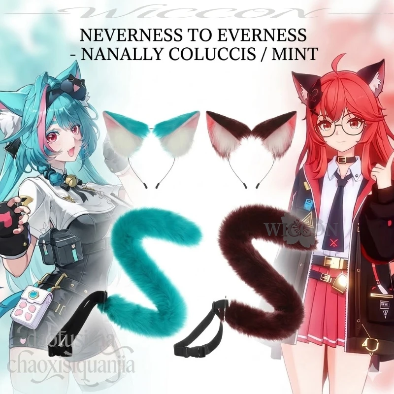 

Nanally Coluccis Mint Furry Furrsuit Kawaii Cute Cat Earwear Tail Headwear Suit 코스프레 Anime Game Neverness To Everness Cosplay