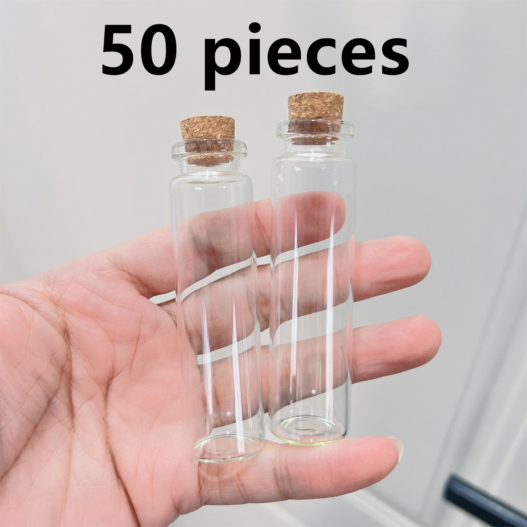 

50 PCS 11x22x80mm 20ml Glass Bottles with Cork Stopper - Tiny Test Tube Jars for Crafts, Storage, DIY Gifts, Mini Containers