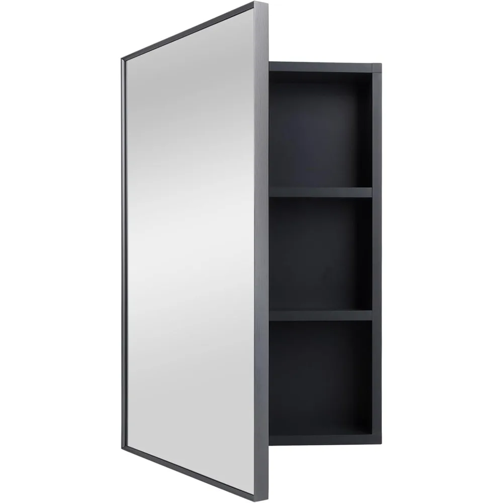 

ANTIS'S HOME Medicine Cabinet, Bathroom Mirror with Storage 16 x 24 inch, Mirror Cabinet Wall Mounted Aluminum Storage Cabinet,