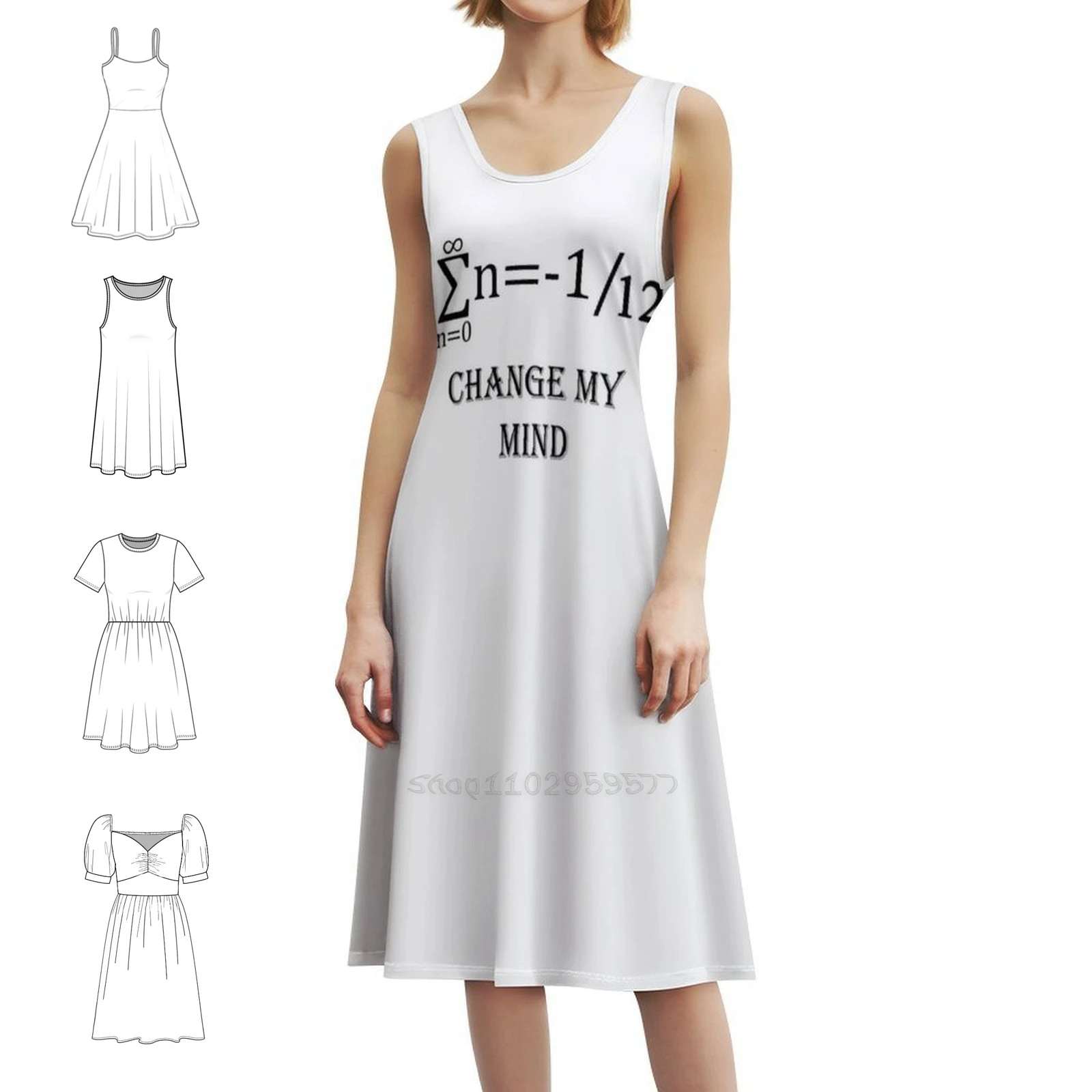 مجموع من جميع الأرقام الطبيعية مضحك الرياضيات فستان عطلة مثير للنساء شاطئ حفلة عيد ميلاد فستان قصير معادلات الرياضيات العلوم #1