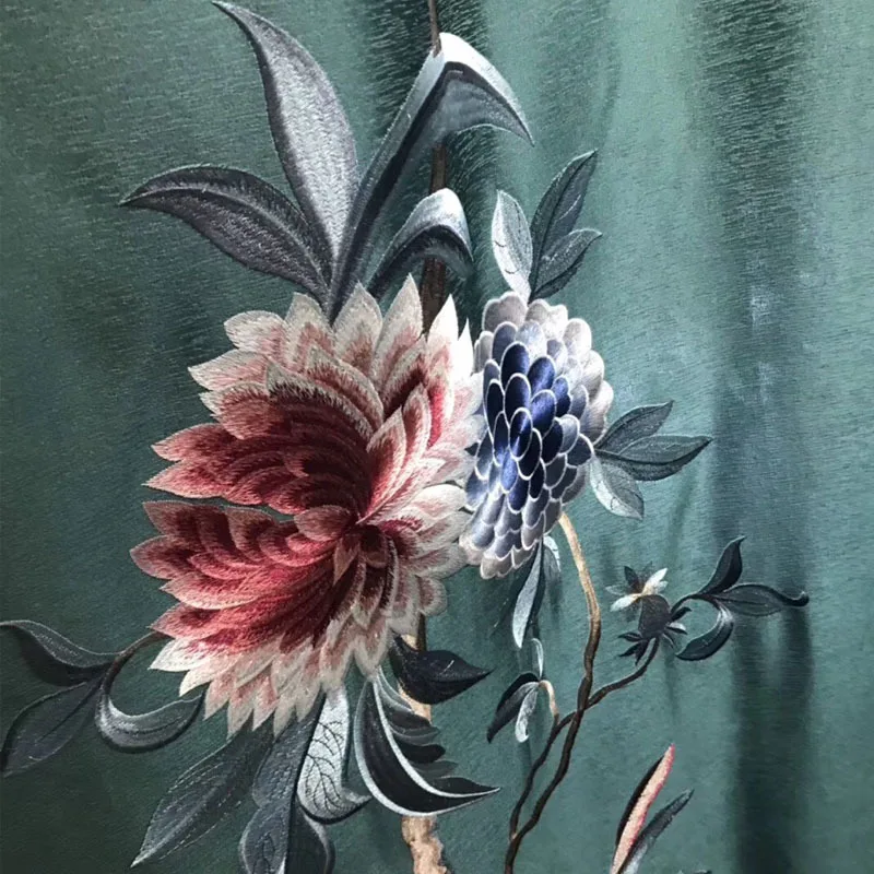 Simulated Silk New Chinese Style High Precision Embroidery New Style Curtains for Living Room Bedroom Chinese Style Embroidered