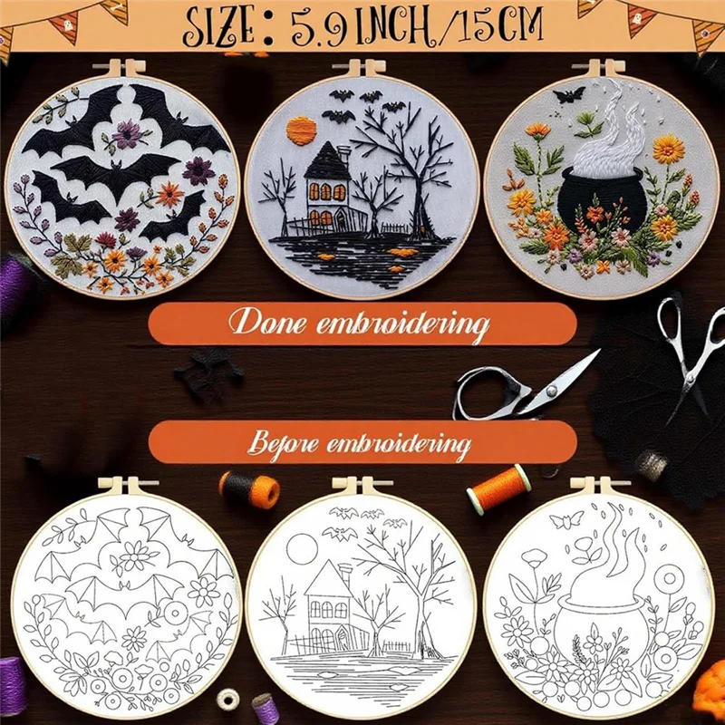 【ADORN】DIY Halloween Embroider - đánh giá và giá Embroidery Gothic