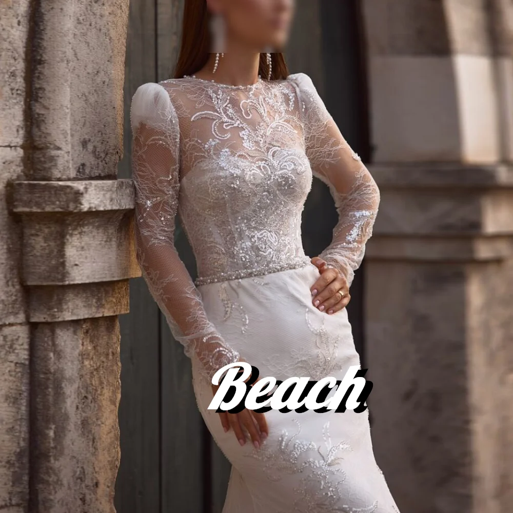 Apliques de playa con lentejuelas, sirena, tren de barrido, largo hasta el suelo, corsé con botones transparentes, vestidos de noche elegantes para fiesta para mujer