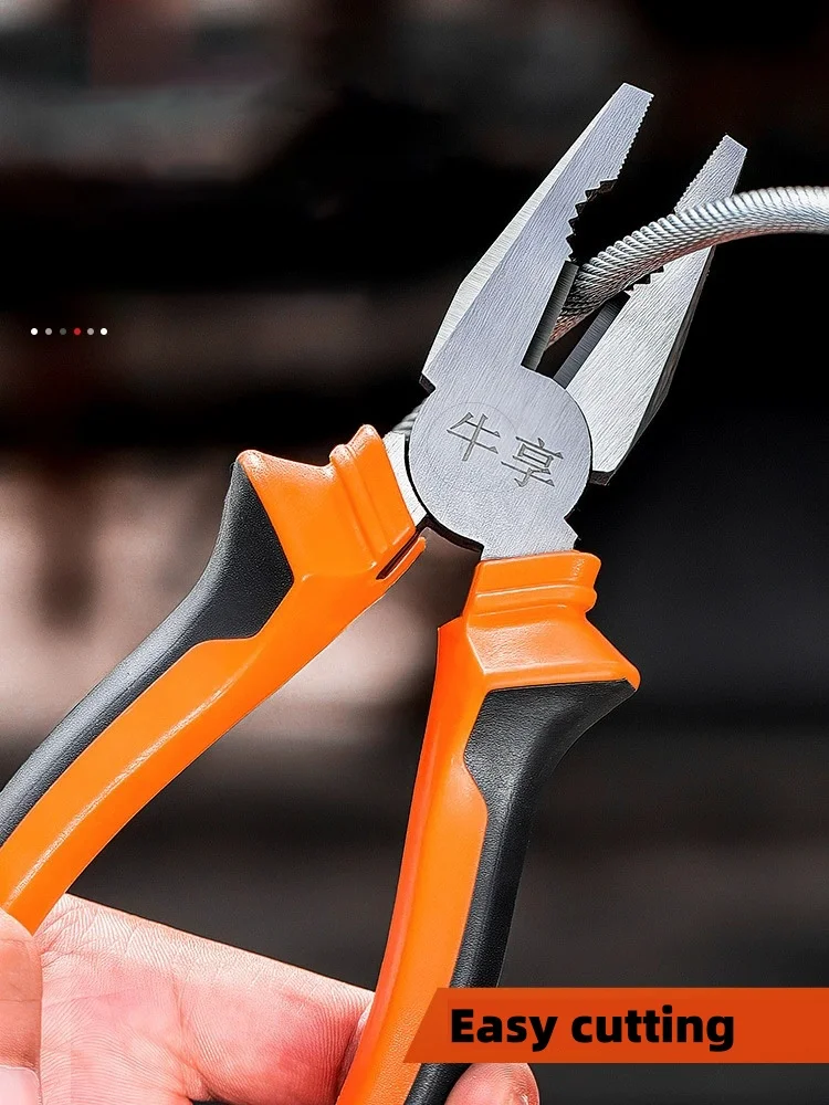 8 Inch Wire and Cable Cutter Tool, Heavy Duty Wire Stripping Pliers with Non-Slip Soft Grip Handle