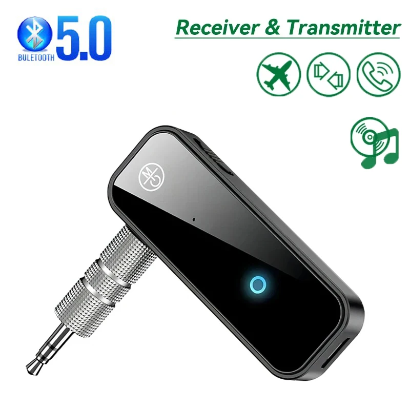 

Bluetooth 5,0 передатчик-приемник 2 в 1, беспроводной адаптер 3,5 мм, аудиоадаптер AUX для ПК, наушников, автомобильный беспроводной адаптер Handfree