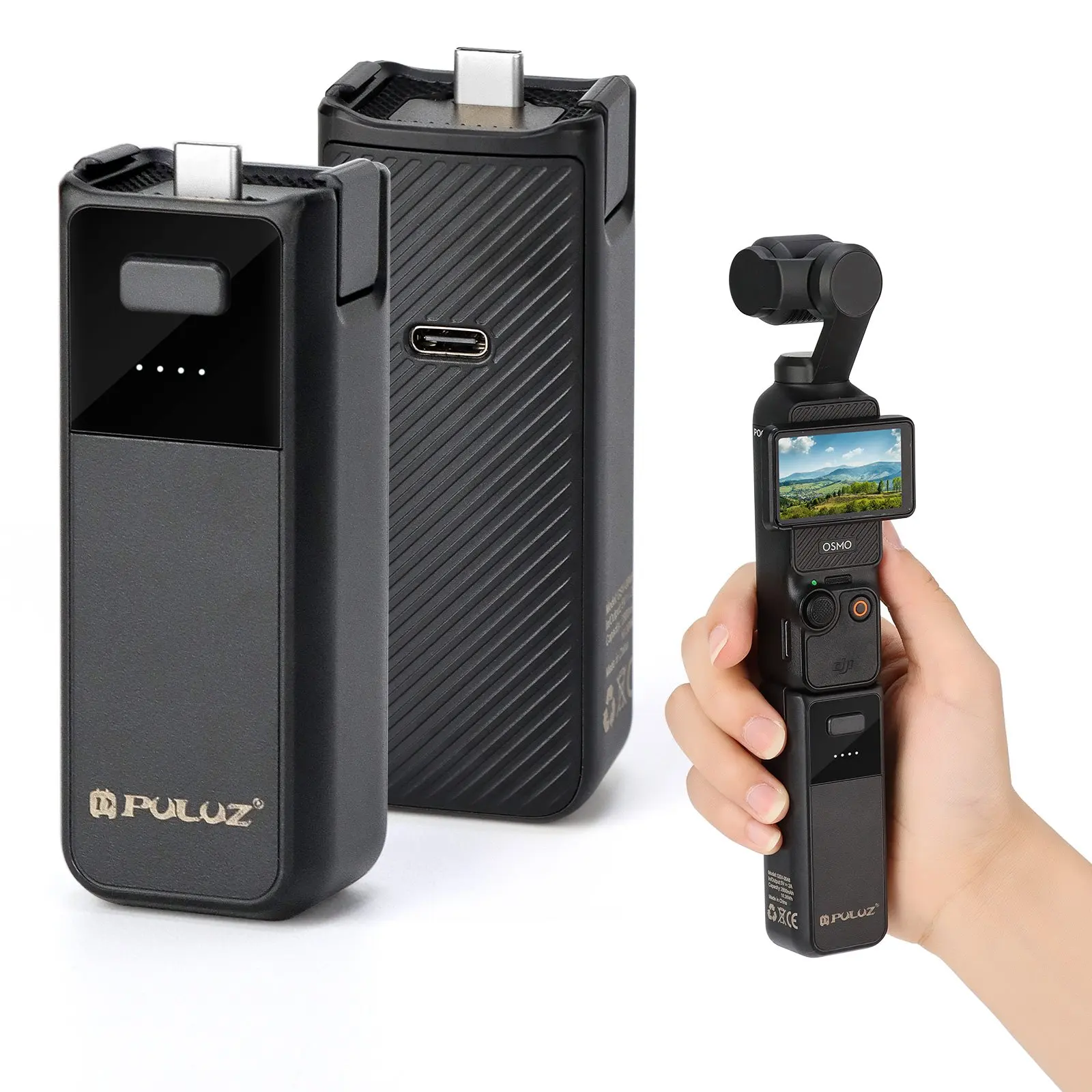 Hochleistungs-Akkugriff für Osmo Pocket 3, eingebauter 2800 mAh zusätzlicher Akku, DJI Osmo Pocket 3 Zubehör, Original-Ersatz